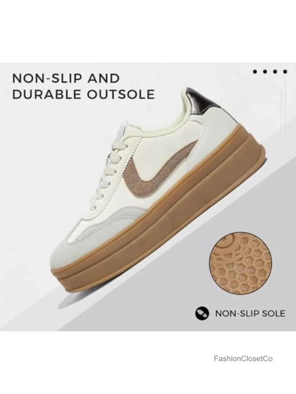 Women's Platform Fashion Sneakers Faux PU Leather Suede Retro Chunky Casual